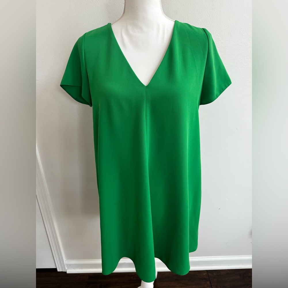 Zara Vibrant Green V-Neck Tunic